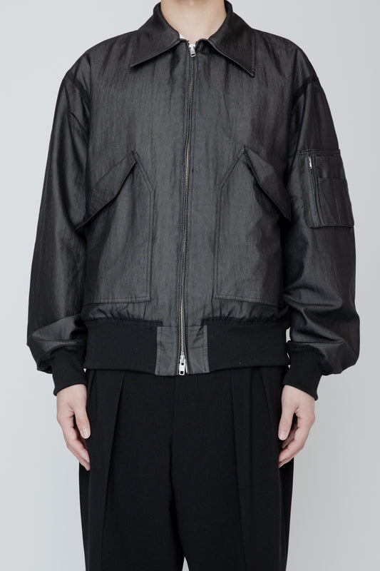 VEILED FLIGHT JACKET / BLACK