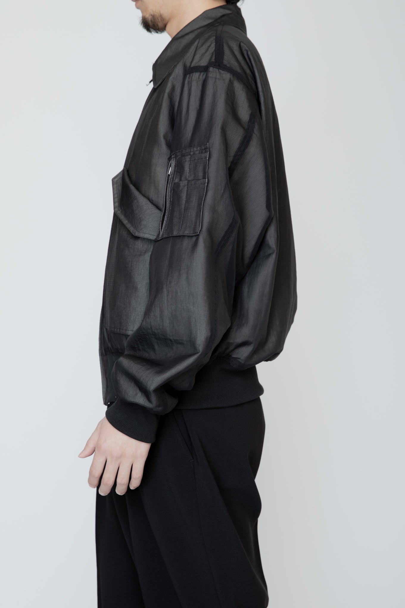 VEILED FLIGHT JACKET / BLACK