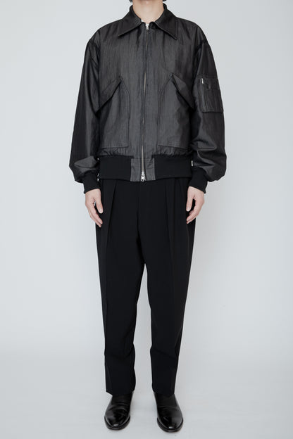 VEILED FLIGHT JACKET / BLACK