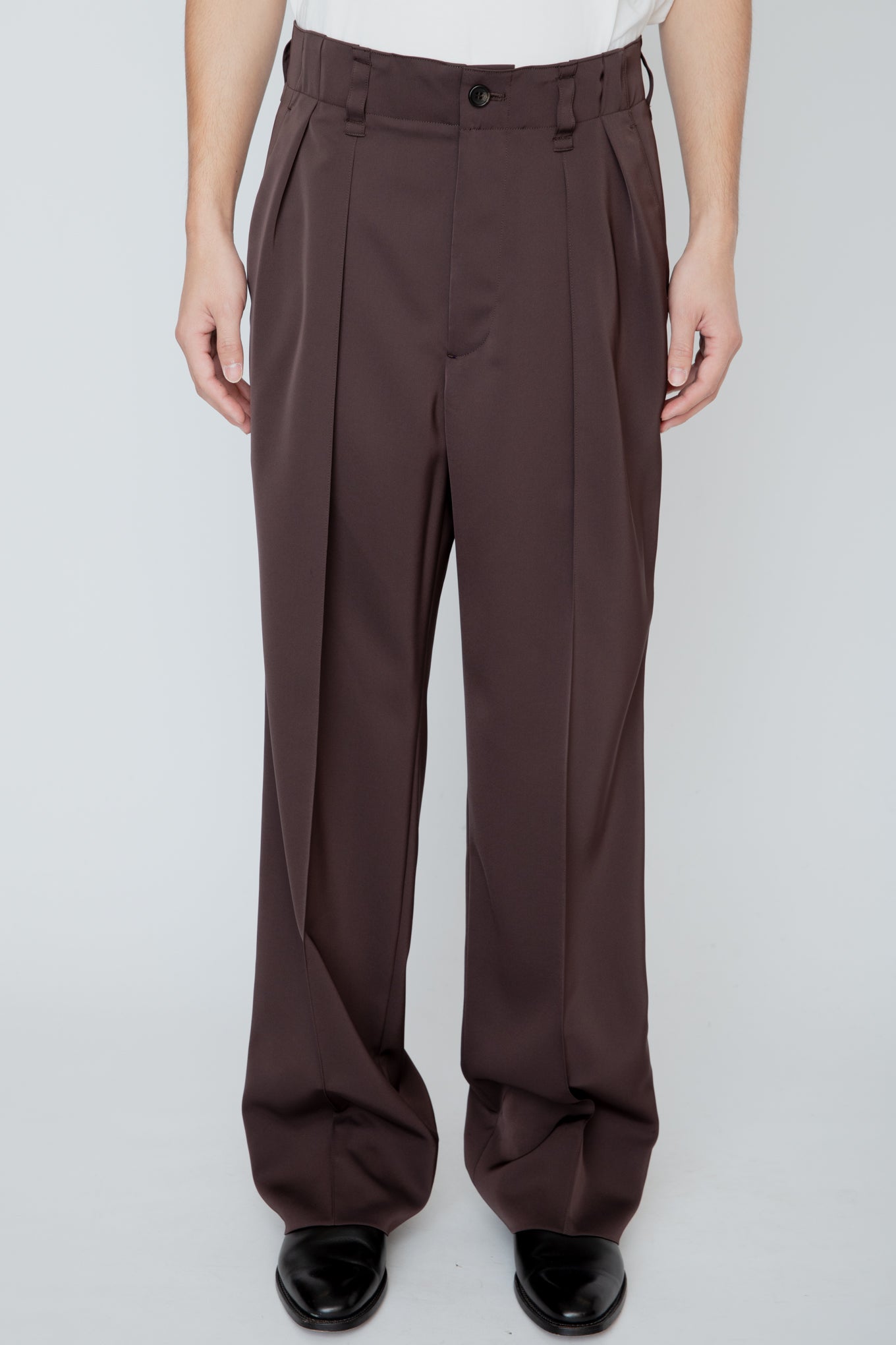 SUPPLE WIDE-LEG PANTS / BROWN