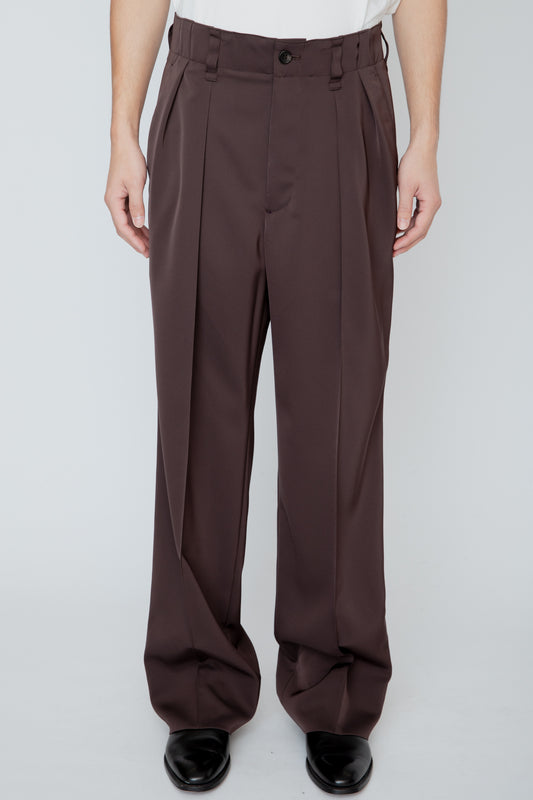SUPPLE WIDE-LEG PANTS / BROWN