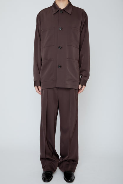 SUPPLE WIDE-LEG PANTS / BROWN