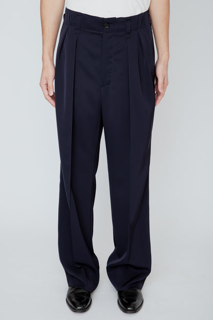 SUPPLE WIDE-LEG PANTS / NAVY