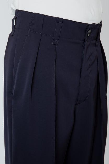 SUPPLE WIDE-LEG PANTS / NAVY