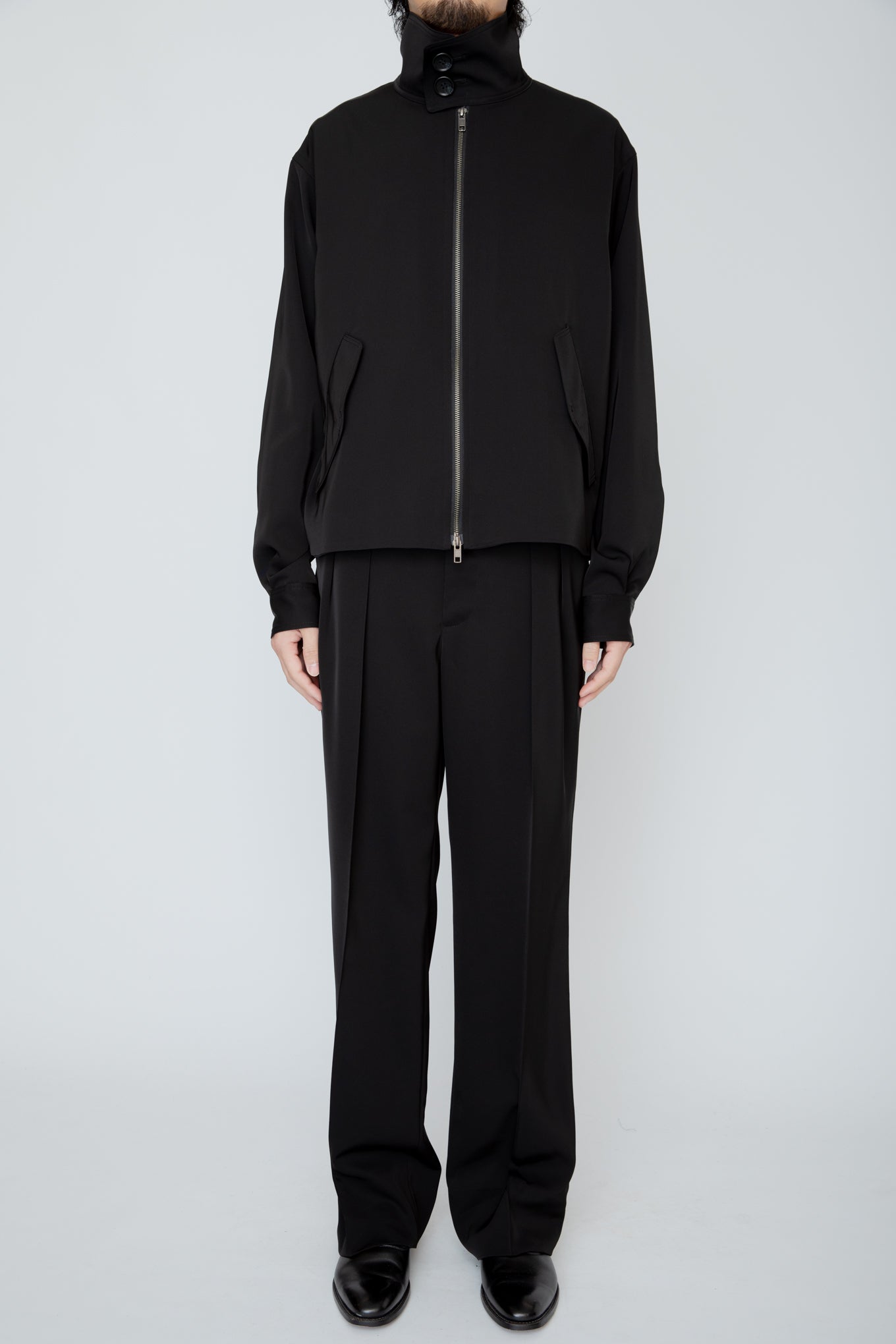 SUPPLE WIDE-LEG PANTS / BLACK
