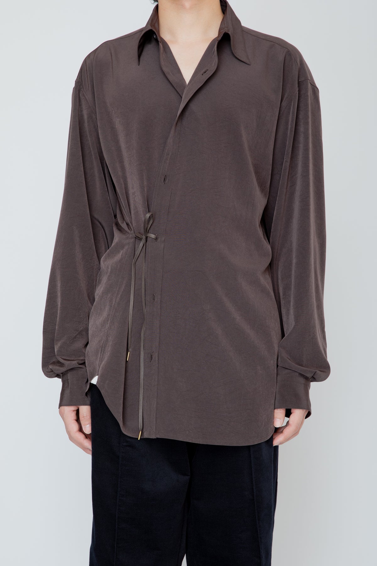 REGULAR COLLAR DOUGI SHIRT / BROWN
