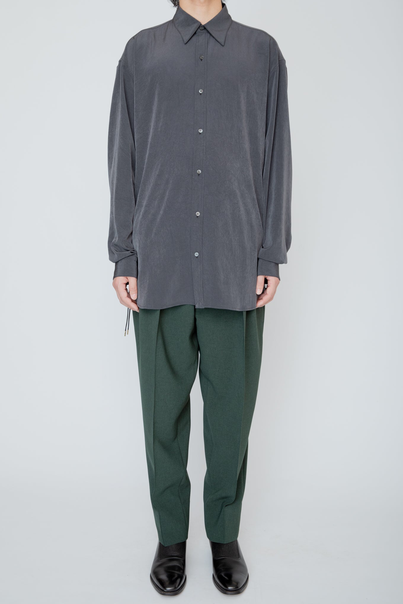 REGULAR COLLAR DOUGI SHIRT / CHARCOAL