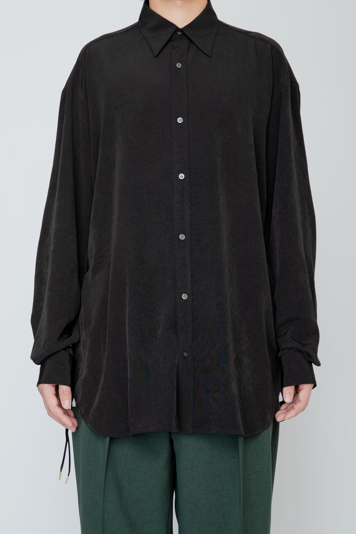 REGULAR COLLAR DOUGI SHIRT / BLACK