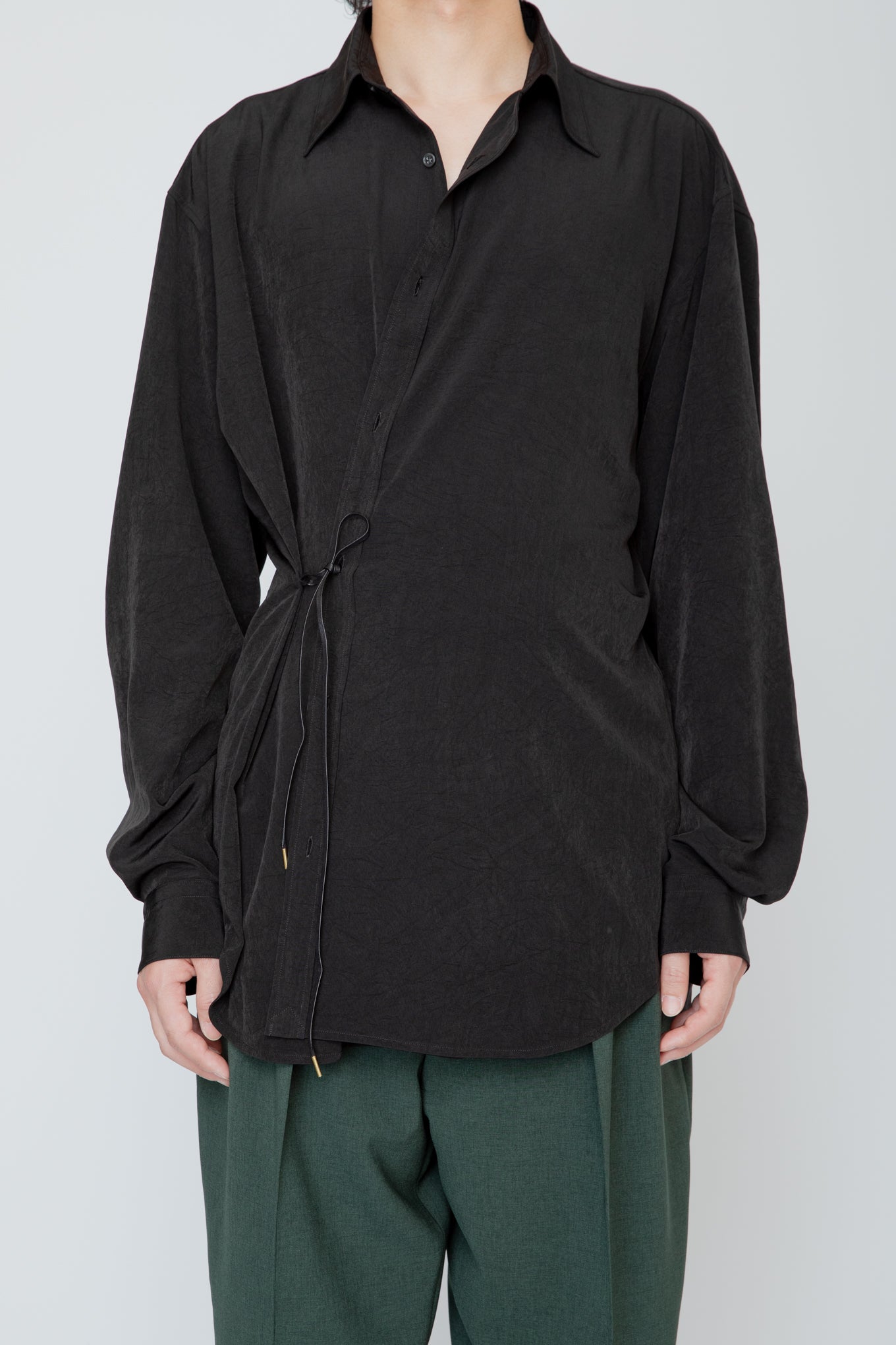 REGULAR COLLAR DOUGI SHIRT / BLACK