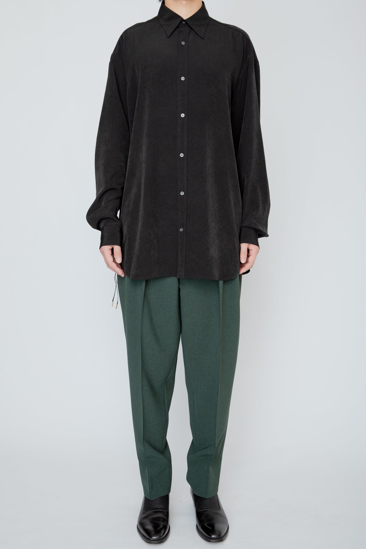 REGULAR COLLAR DOUGI SHIRT / BLACK