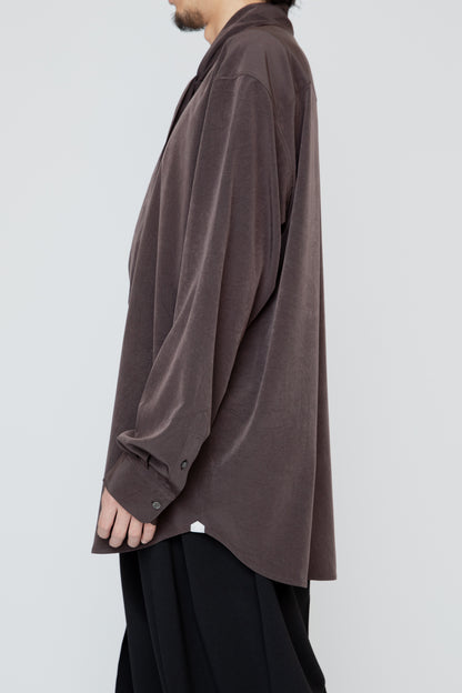 DETACHABLE SCARF-COLLAR SHIRT / BROWN
