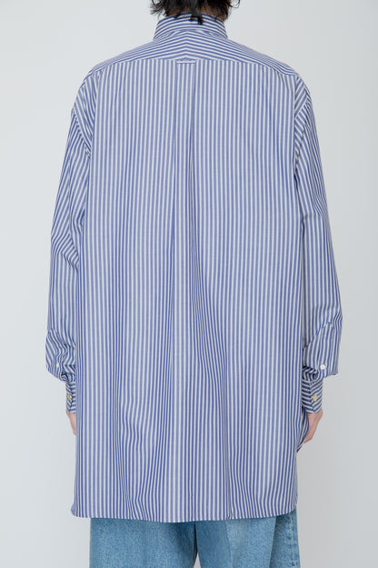 METAL-BUTTONED CUFF LONG SHIRT / STRIPE