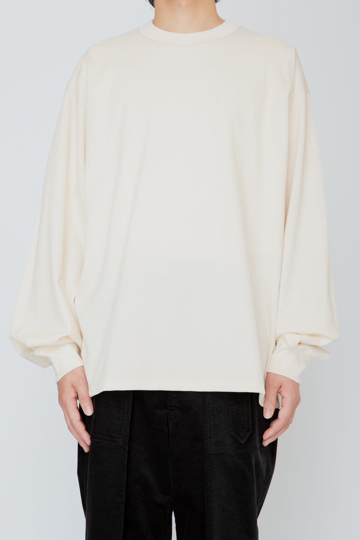 THERMAL TUCK SLEEVE LONG TEE / IVORY