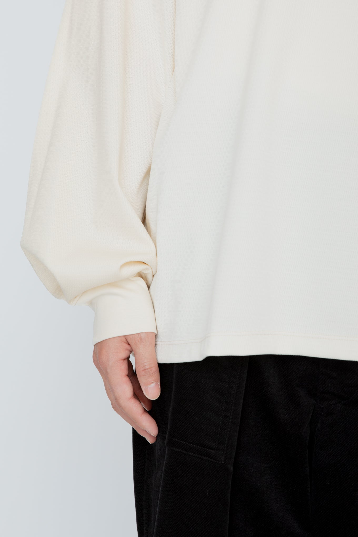 THERMAL TUCK SLEEVE LONG TEE / IVORY