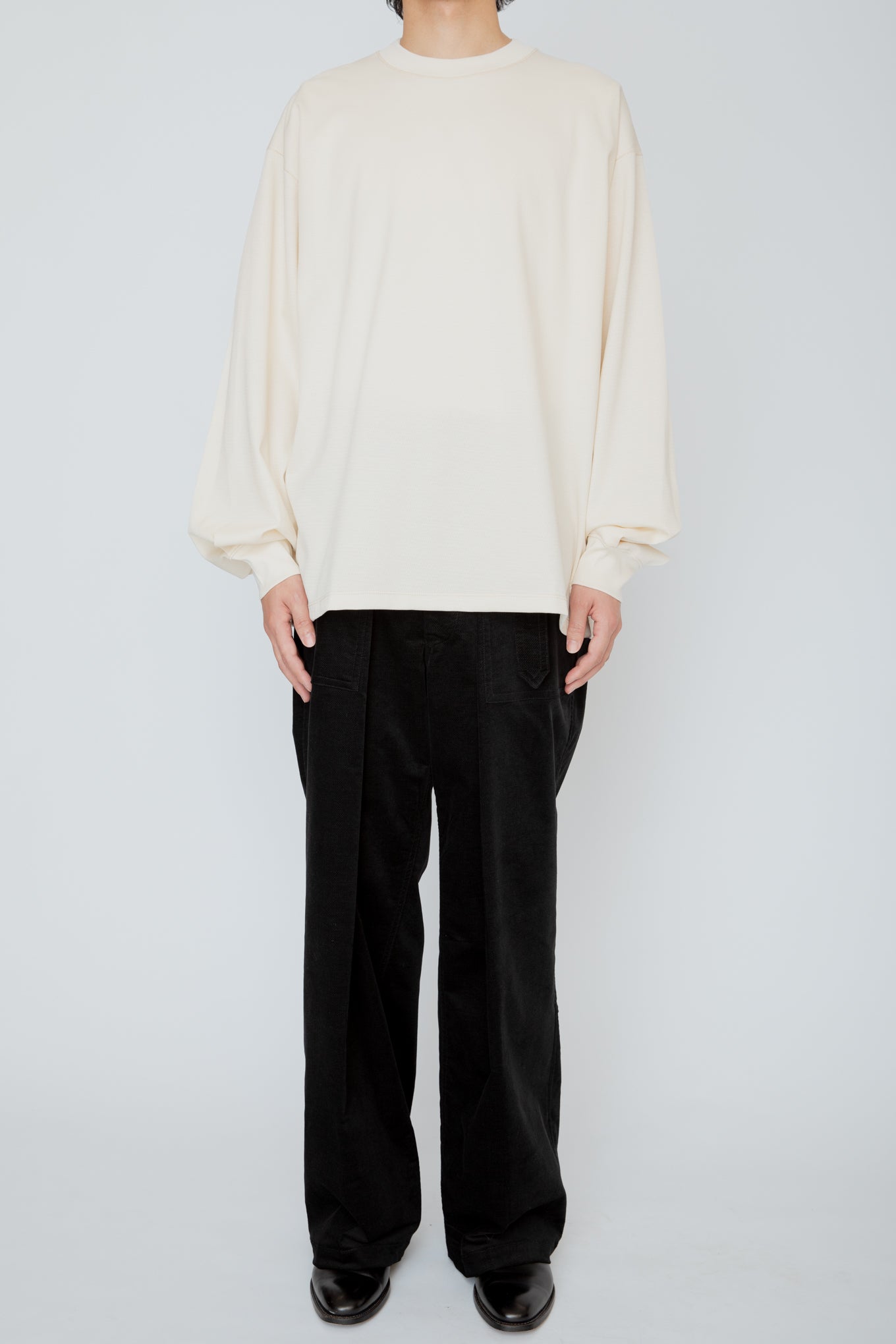 THERMAL TUCK SLEEVE LONG TEE / IVORY