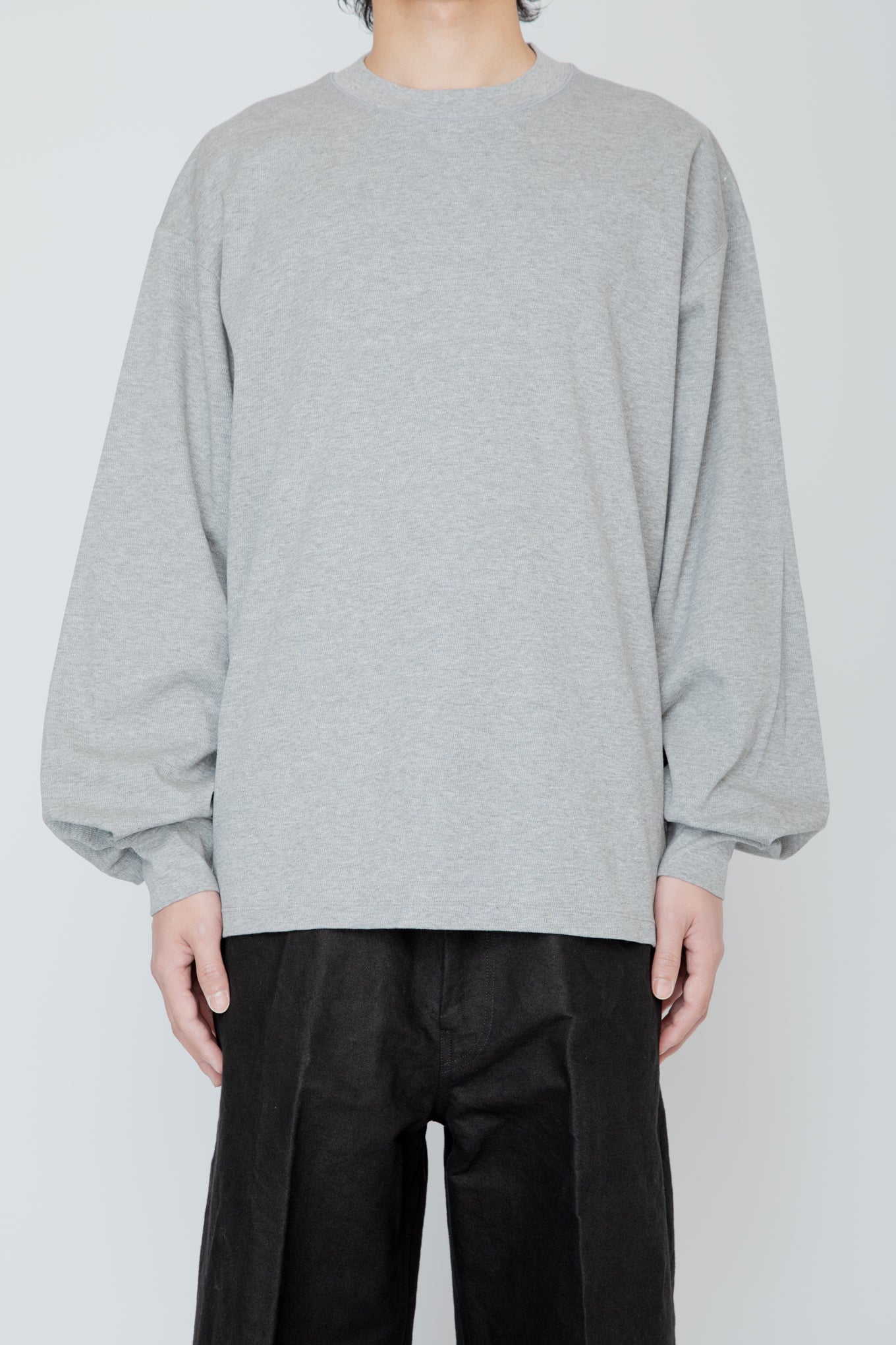THERMAL TUCK SLEEVE LONG TEE / TOP GRAY