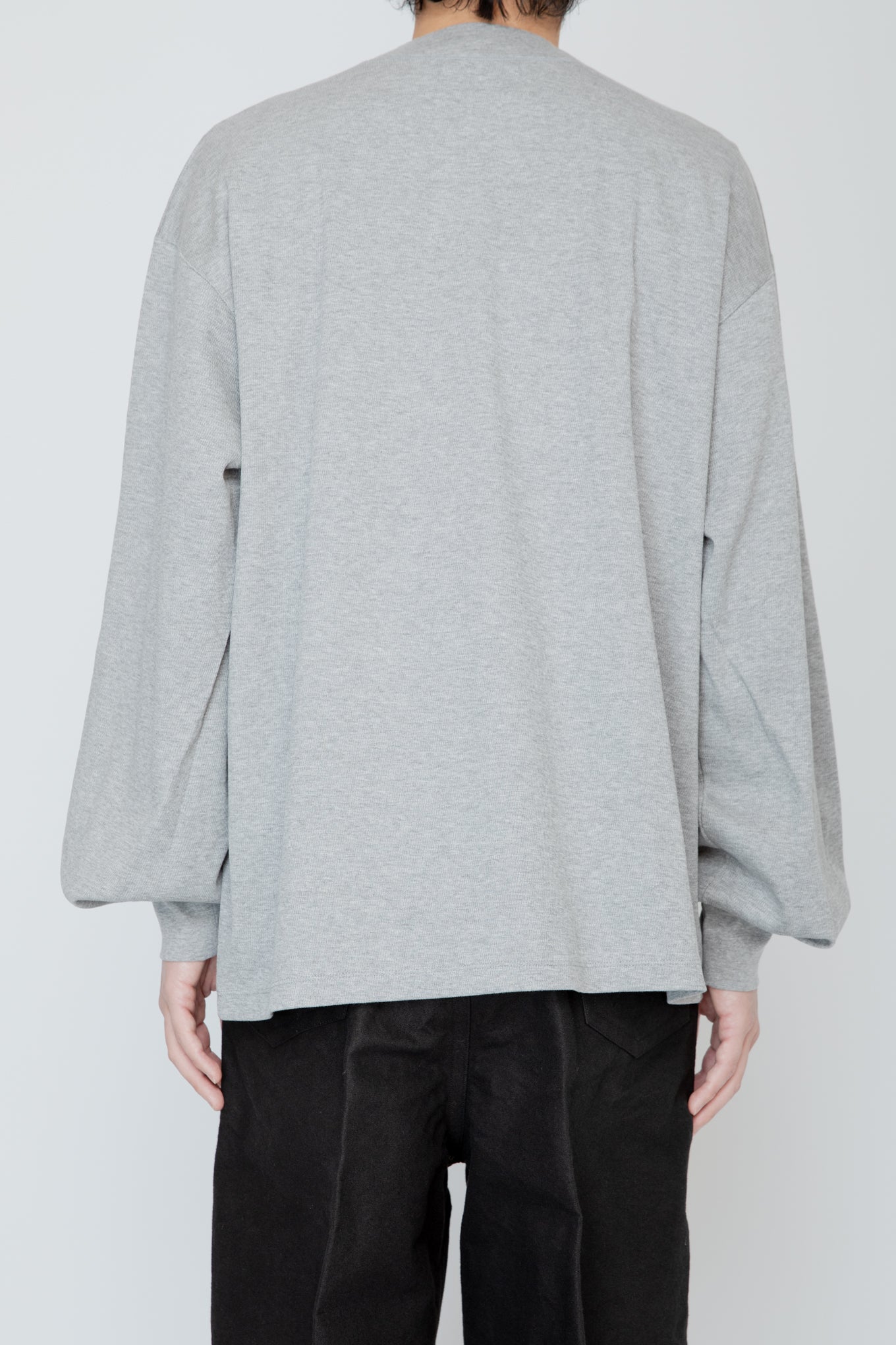 THERMAL TUCK SLEEVE LONG TEE / TOP GRAY