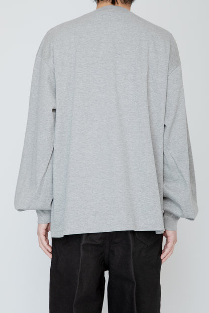 THERMAL TUCK SLEEVE LONG TEE / TOP GRAY