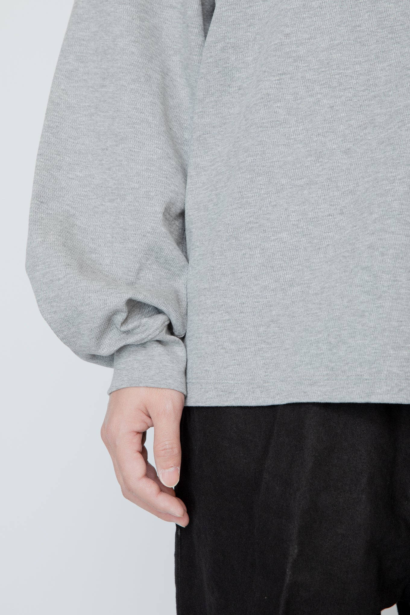 THERMAL TUCK SLEEVE LONG TEE / TOP GRAY