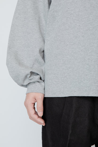 THERMAL TUCK SLEEVE LONG TEE / TOP GRAY