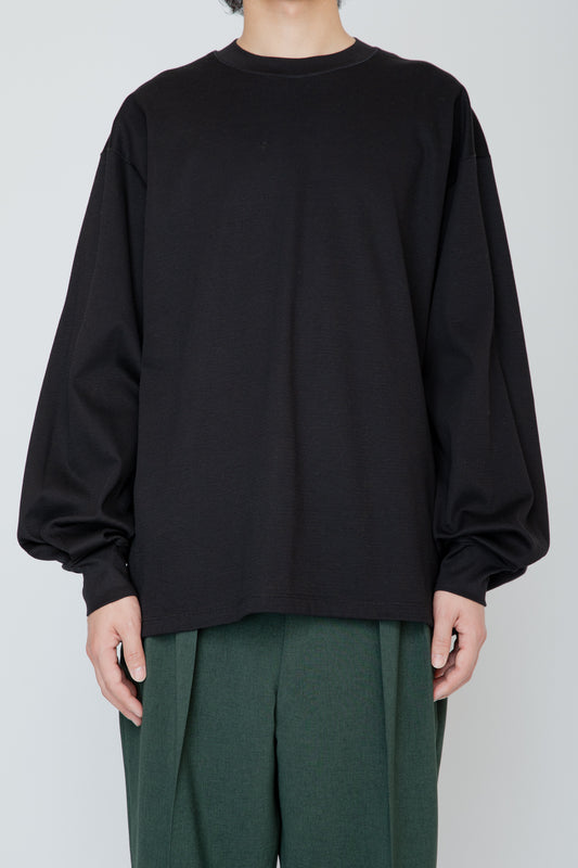 THERMAL TUCK SLEEVE LONG TEE / BLACK