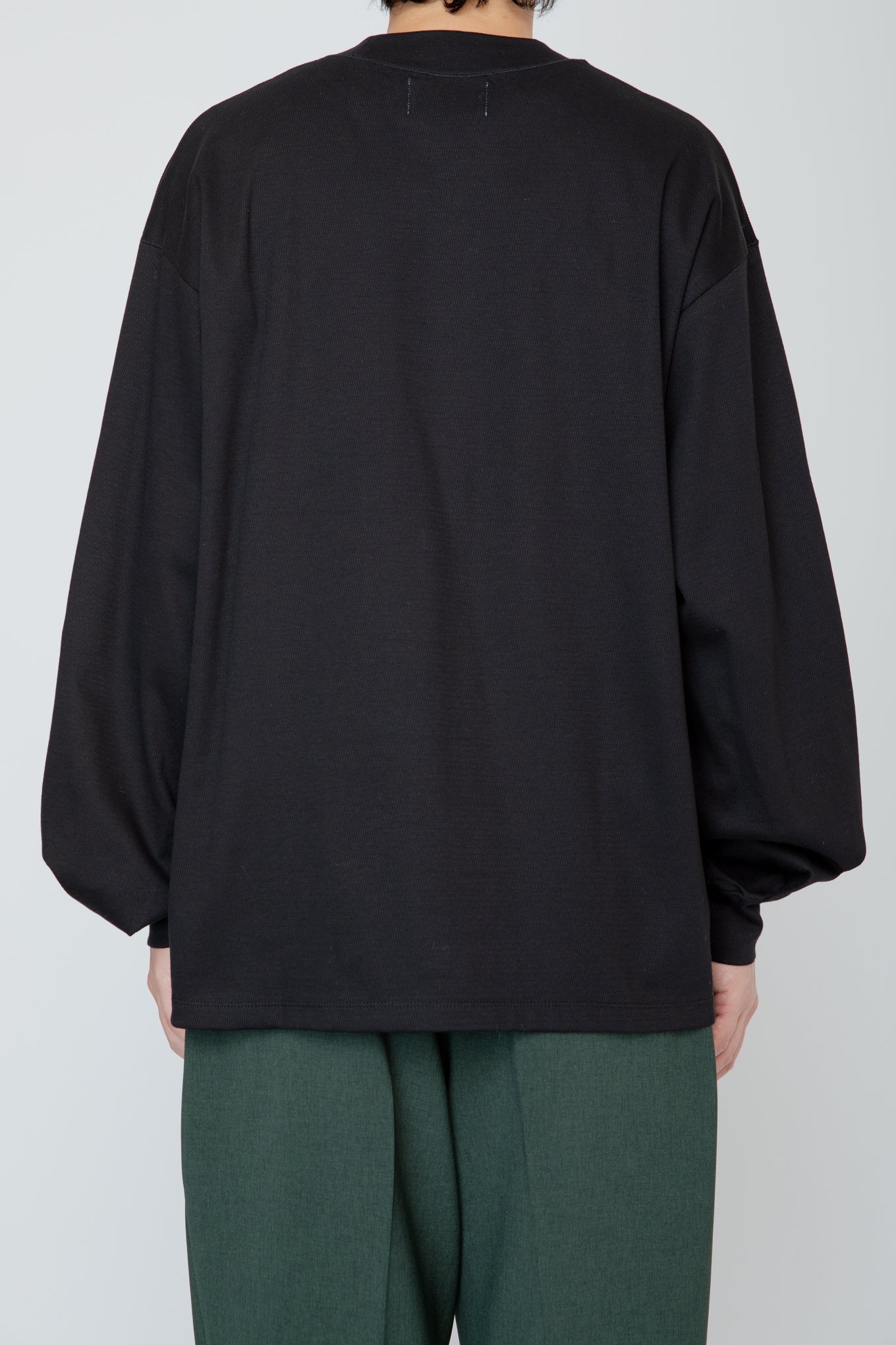 THERMAL TUCK SLEEVE LONG TEE / BLACK
