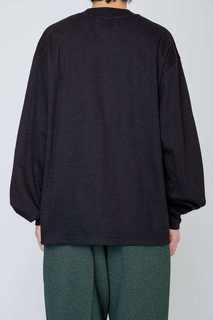 THERMAL TUCK SLEEVE LONG TEE / BLACK