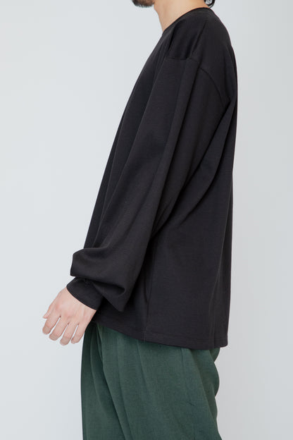 THERMAL TUCK SLEEVE LONG TEE / BLACK