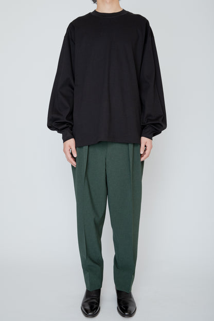 THERMAL TUCK SLEEVE LONG TEE / BLACK