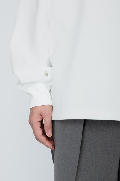 TUCK SLEEVE LONG TEE / WHITE