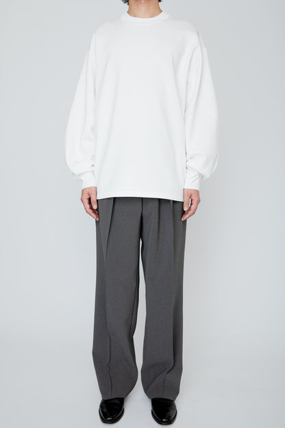 TUCK SLEEVE LONG TEE / WHITE