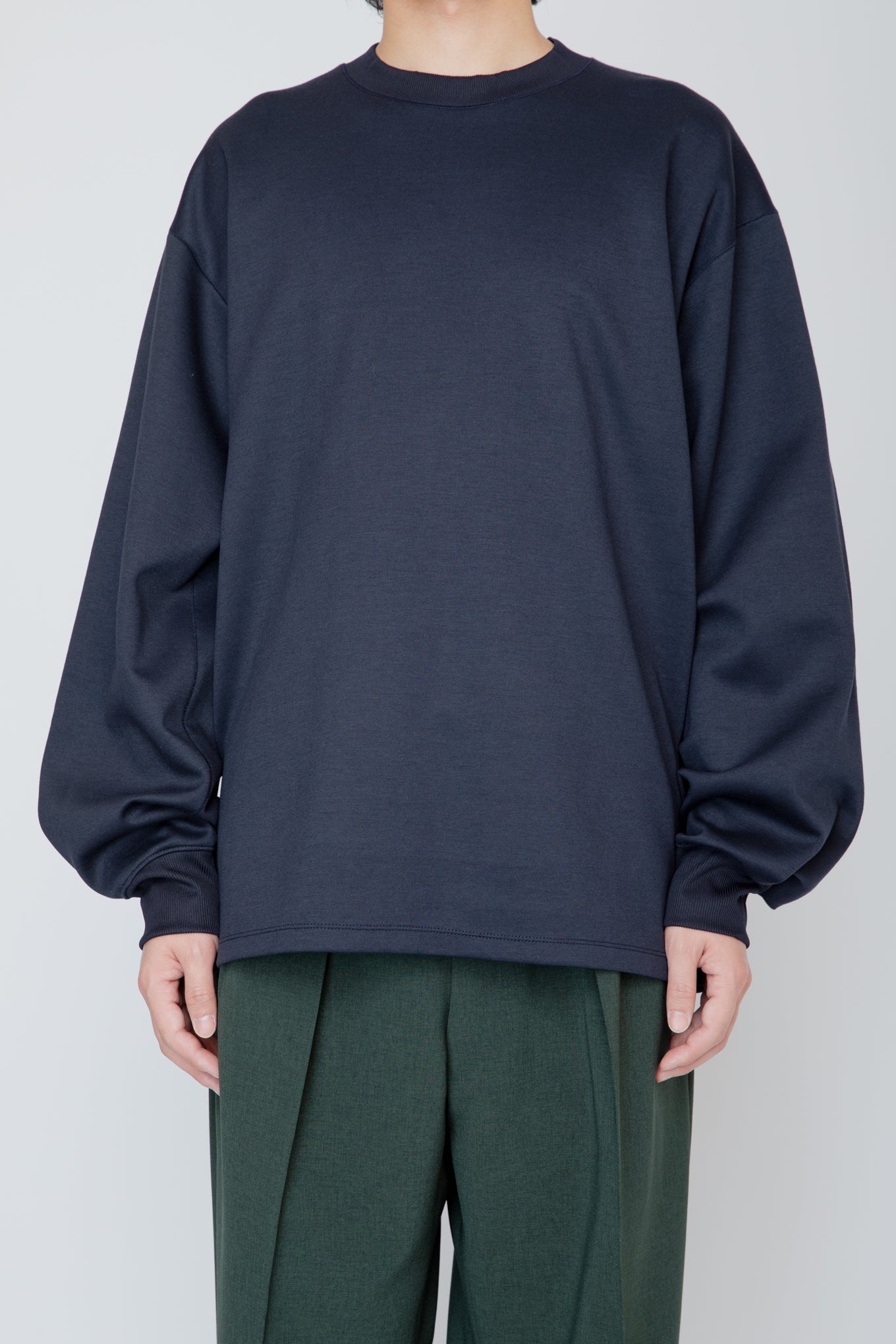 TUCK SLEEVE LONG TEE / NAVY