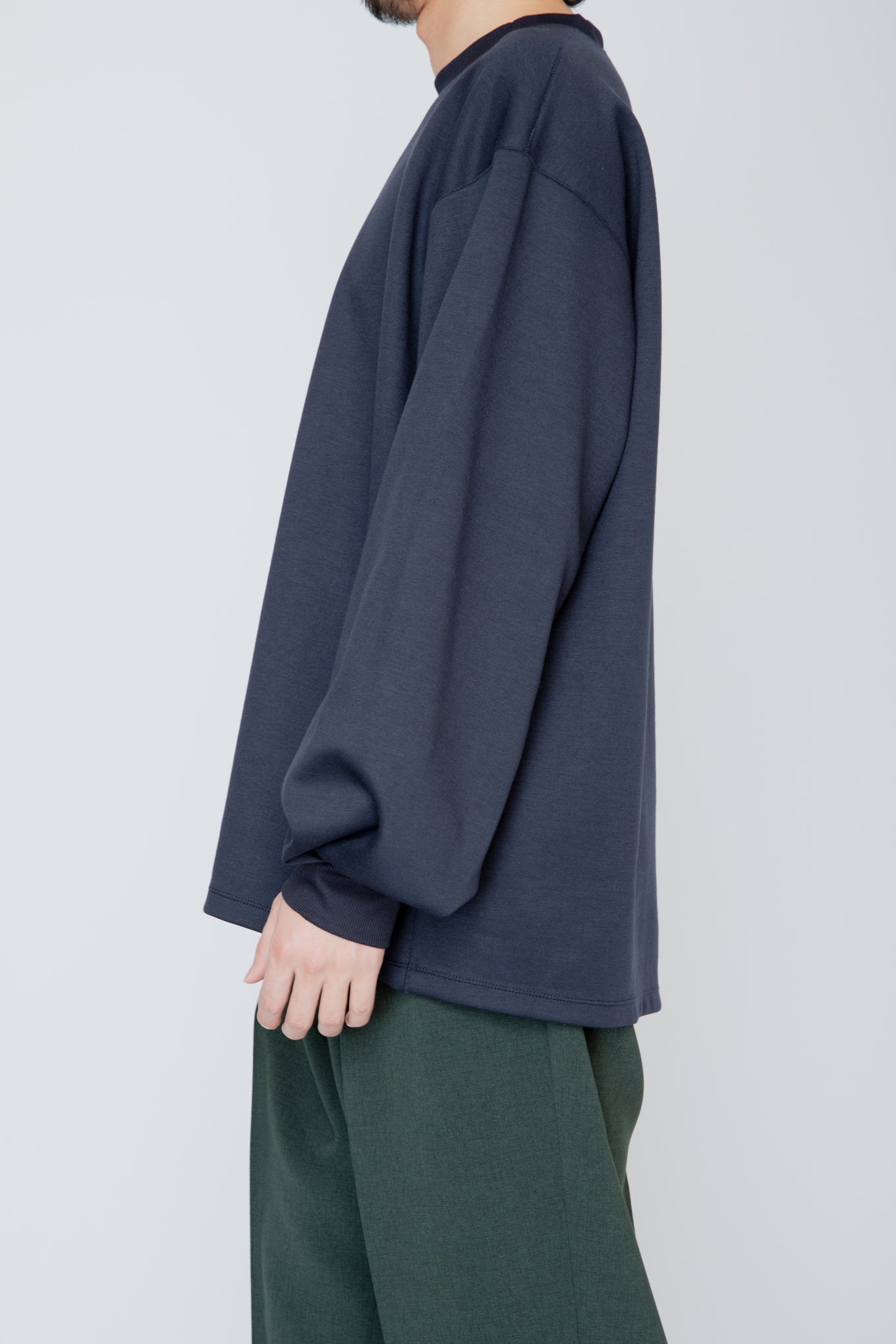 TUCK SLEEVE LONG TEE / NAVY