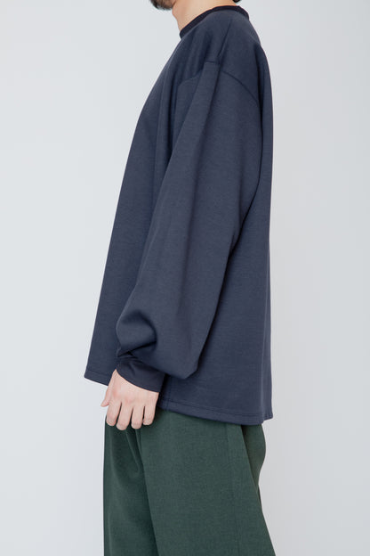 TUCK SLEEVE LONG TEE / NAVY
