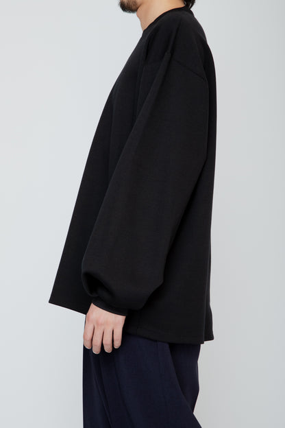 TUCK SLEEVE LONG TEE / BLACK