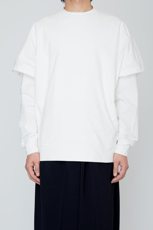 LAYERED LONG TEE / WHITE