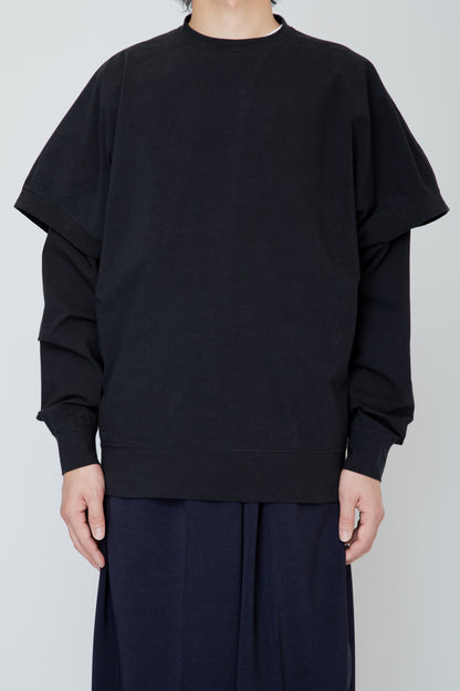 LAYERED LONG TEE / BLACK