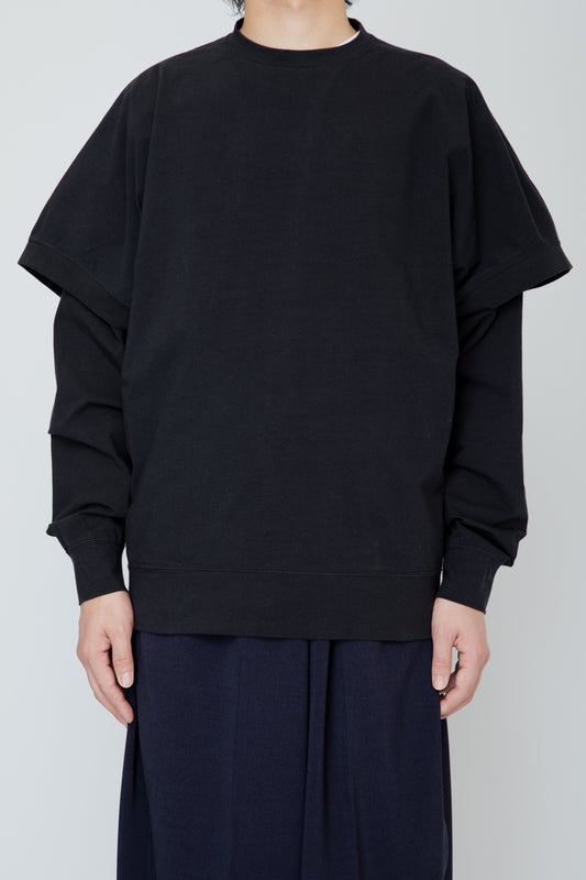 LAYERED LONG TEE / BLACK