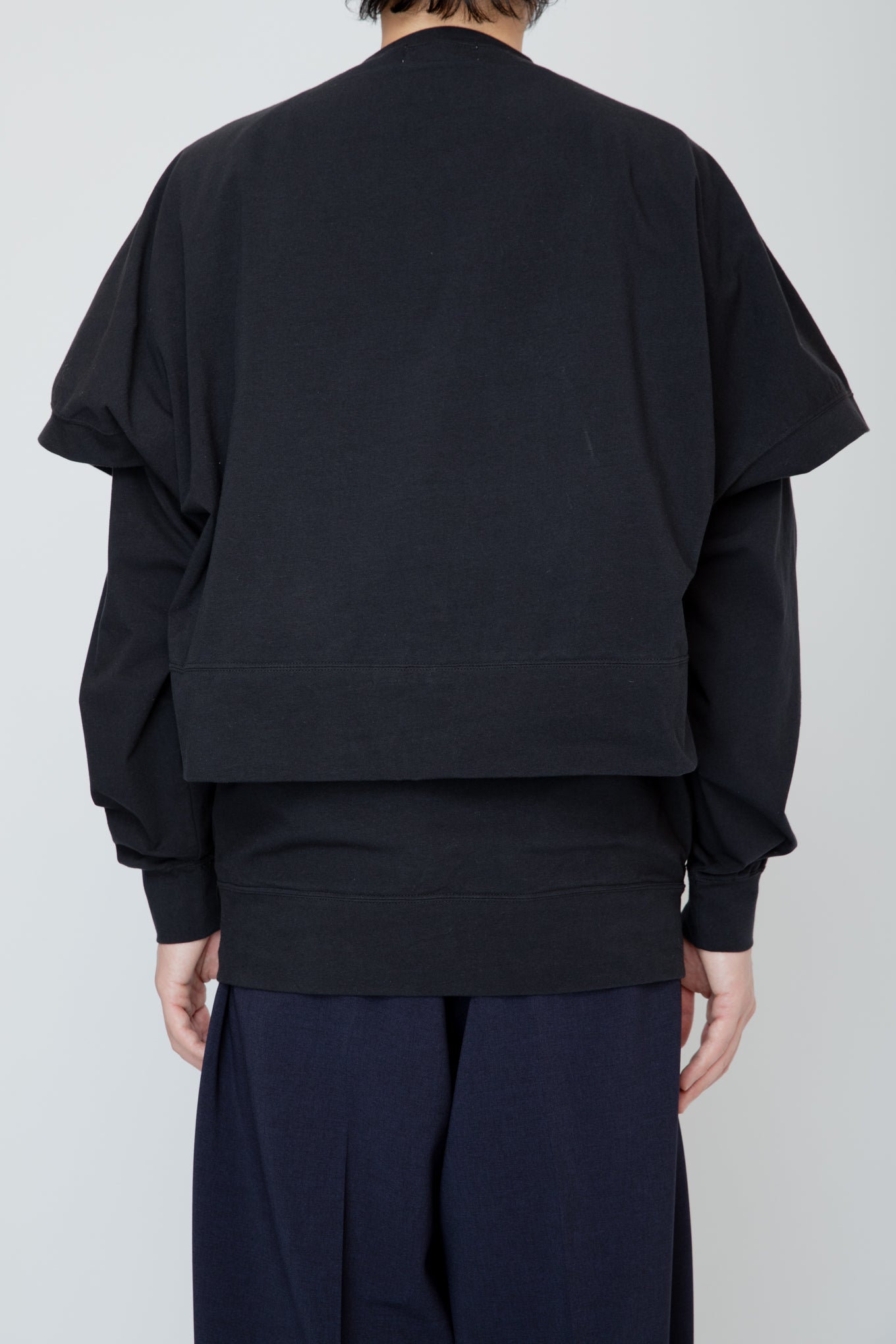LAYERED LONG TEE / BLACK