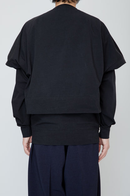 LAYERED LONG TEE / BLACK