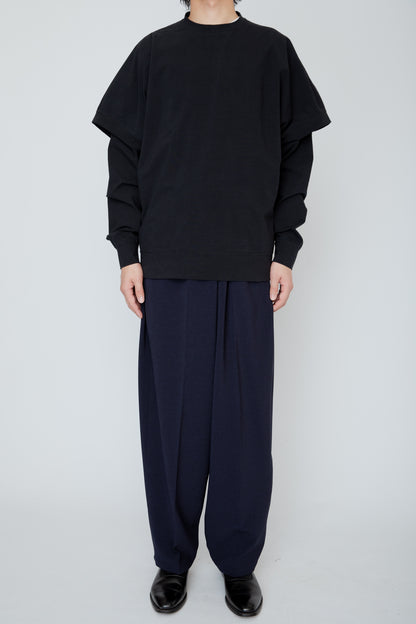 LAYERED LONG TEE / BLACK