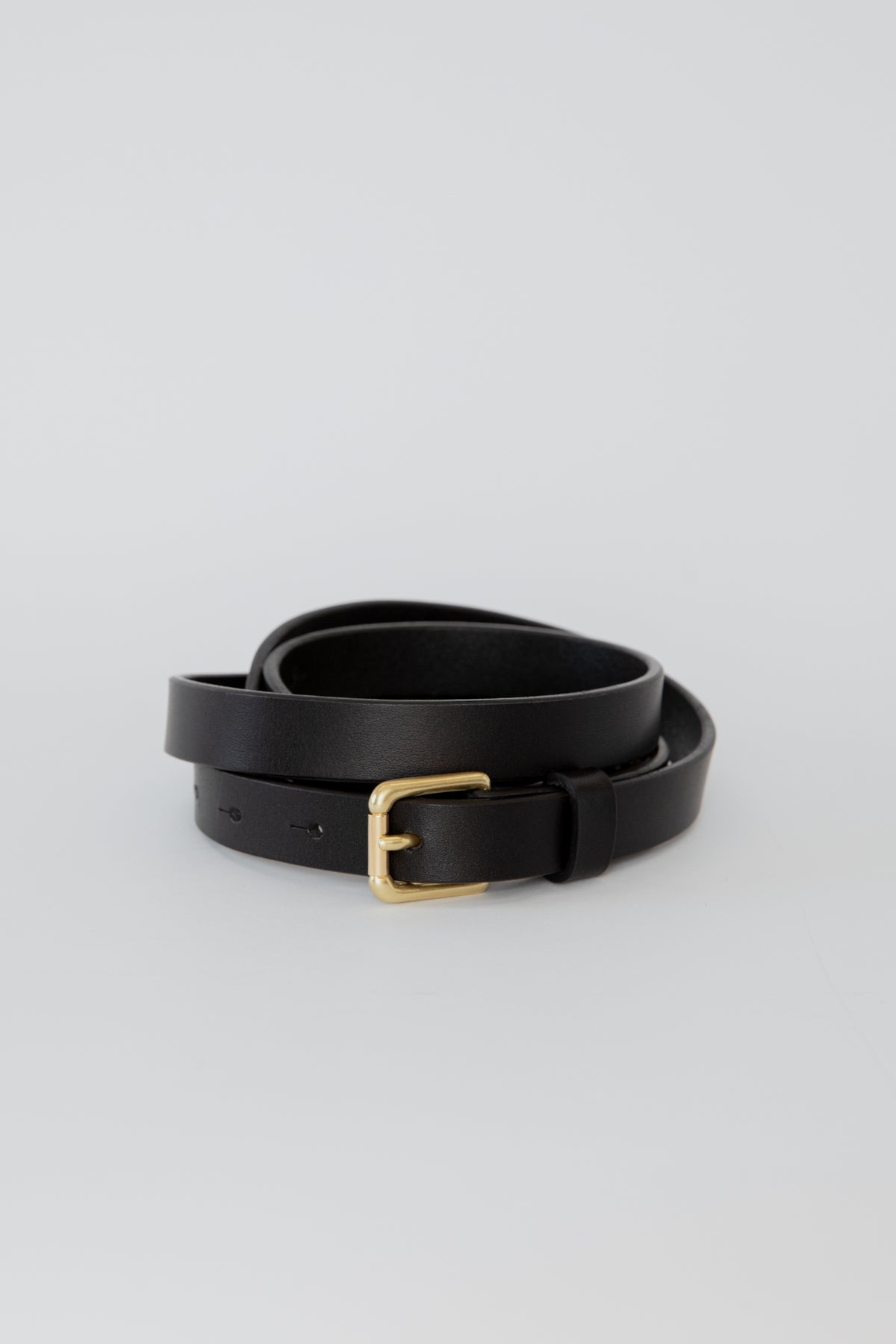 ROLLER BUCKLE NARROW BELT / BLACK