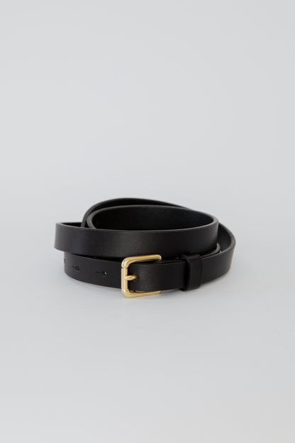 ROLLER BUCKLE NARROW BELT / BLACK