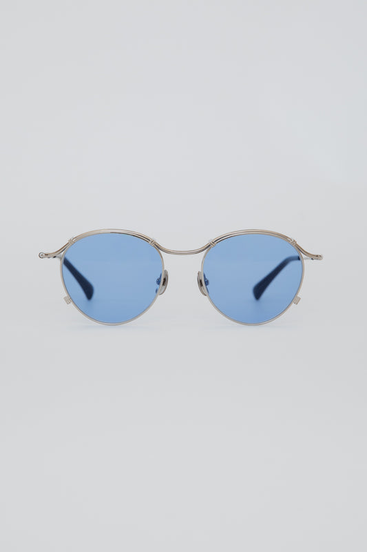 G90 / FRAME-POLISHED TITANIUM LENS-BLUE