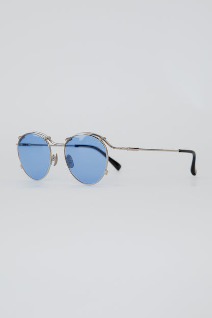 G90 / FRAME-POLISHED TITANIUM LENS-BLUE