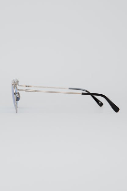 G90 / FRAME-POLISHED TITANIUM LENS-BLUE