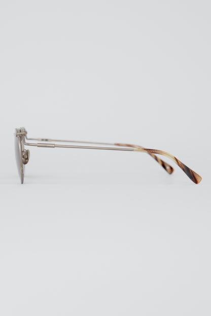 G90 / FRAME-MATTE TITANIUM LENS-BROWN