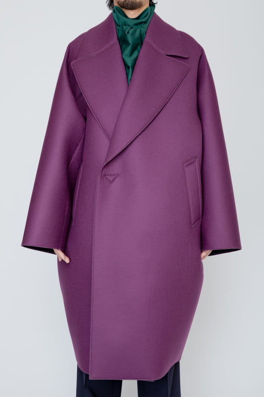 LOFTED ULSTER COAT / PURPLE