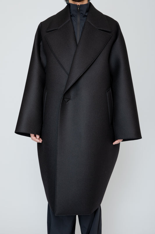 LOFTED ULSTER COAT / BLACK