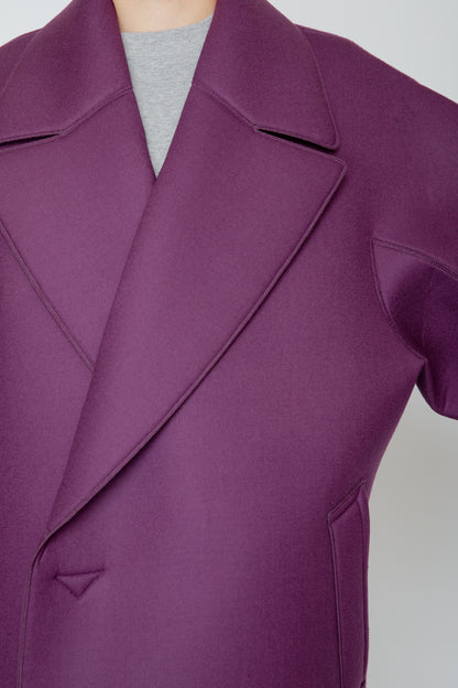 LOFTED ULSTER SHORT COAT / PURPLE